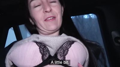 Public Agent Brunette with Nice Natural Tits and Pale Skin