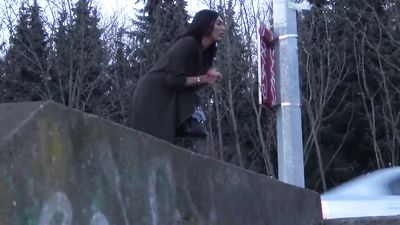 Holiday slut chugs back some big cock for cash