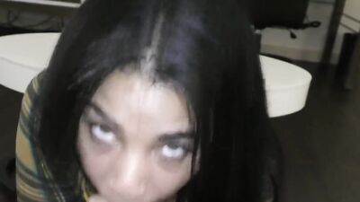 Ebony Teen Deepthroat BJ - Sloppy and Wild!