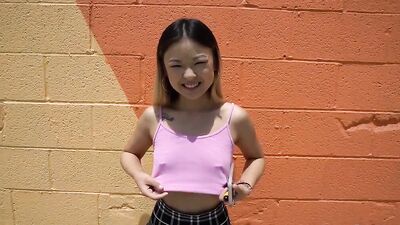 POV petite Asian chick with small tits is ready for pleasurable banging