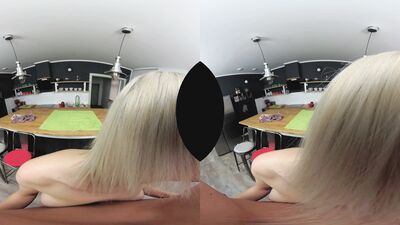 VR sex experience with a busty blonde hussy who loves cowgirl riding
