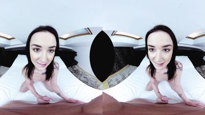 VR lovemaking with a cute and petite teen girl who loves cowgirl riding