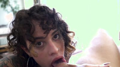 Inked slut Nina Forbidden is begging the stud for anal ramming
