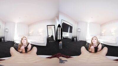 VR cowgirl riding performance by a hot babe in black stockings