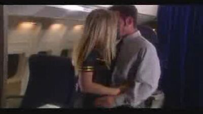 Aroused lovers ended up making love on the airplane