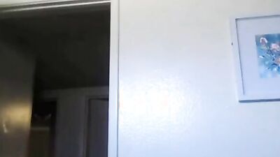 Busty ebony babe masturbating and dildoing her tight pussy on webcam