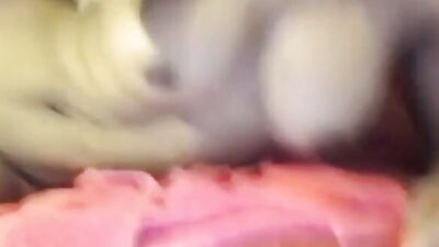 Busty ebony babe masturbating and dildoing her tight pussy on webcam