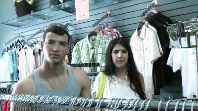 Beautiful girl with perfect round ass doing porn in public for money
