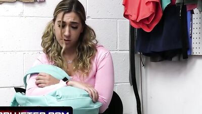 Shoplifter strip-searches that girl and fucks her in his office
