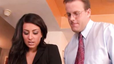 Glamcore brunette sucks and fucked
