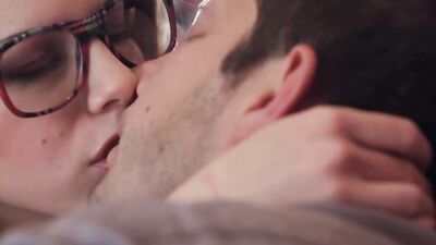 Perverse blonde with glasses fucking her partner's tight ass with a strap on
