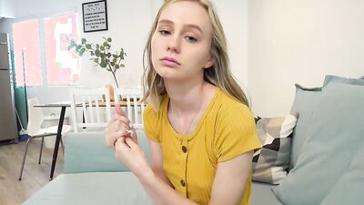 Pretty blonde sucks a massive black cock and gets hammered