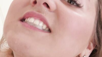 Juicy girl is fucked in the ass after giving a nice blowjob
