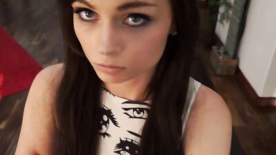 Charming brunette girl Haven Rae is fingered in a POV-style video