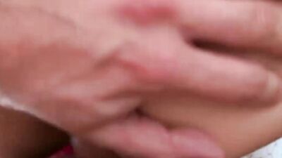 Shy girl flirts with the camera while having cock in her face