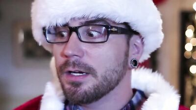 Naughty Santa fucks that brunette girl after getting a blowjob