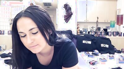 Juicy brunette Nina Dove is masturbating on live webcam show