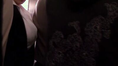 Lovely Asian girl sucks a hard cock and gets cum on her tits