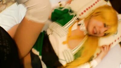 Charming Asian girl sucks a hard pecker in a POV-style video