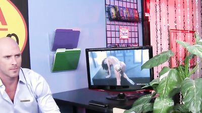 Depraved blonde is taking a hard cock in a stand-up sex position