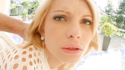 Blonde sucks guy's cock and prepares it for brunette's asshole