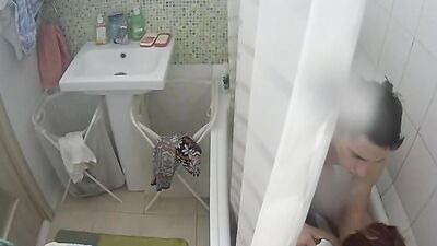 Kinky dude masturbates while watching his stepmom in the bathroom