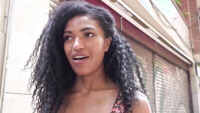 Curly-haired brunette Tina Fire agrees to fuck for money