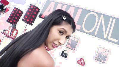 Fanciable Penelope Woods is fucked in the booty after a strip dance