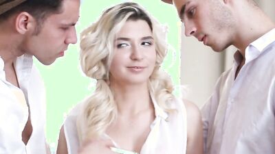 Sex-crazed schoolgirl is double penetrated by her two classmates