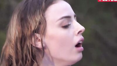 Lena Love and Lya Missy are passionately licking by the pool