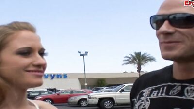 Sweet blonde girl blows and rides a dick in a classic video