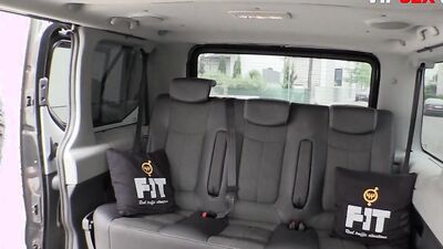 Naughty blonde Angela Christin is having sex in the van