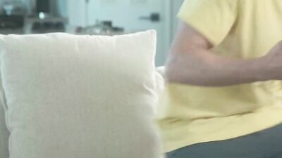 Two brunettes and one blonde are fucking with a lucky man