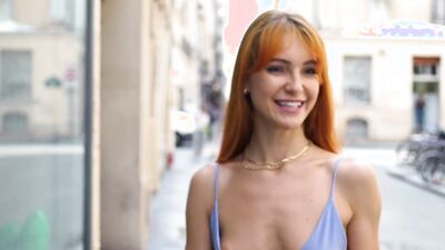 Redhead girl Little Dragon is spanked and fucked on Paris rooftop