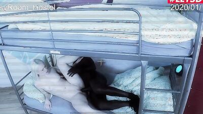 Nikki Hill rides Freddy Gong's BBC in the hostel room