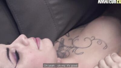Tattooed couple is having steamy sex at porn casting scene