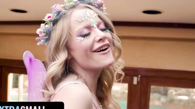 Inked blonde sucks hard cock and gets fucked to the balls