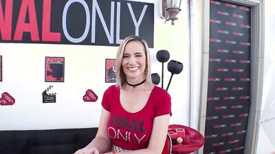Juicy blonde Lilly James is poked in the ass with hard cock