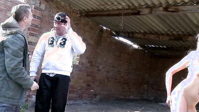 Inked guy fucks a lovely blonde Cindy Sun in abandoned building