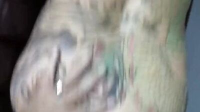 Chubby tattooed freak gets her pierced pussy slammed with huge dick