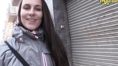 Brunette chick Mea Melone fucks with co-worker in the warehouse