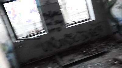 Petite brunette Megan Venturi gets nailed in the abandoned ruin