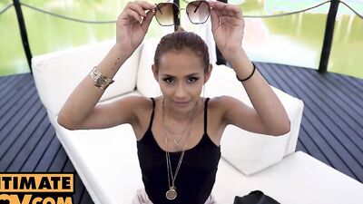 Veronica Leal sucks cock and gets fucked in the open air