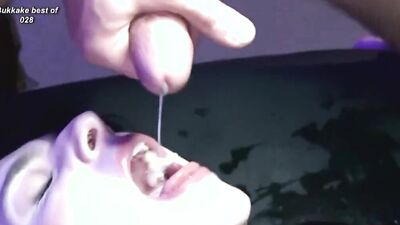 Nasty amateur Sarah likes to be gangbanged and jizzed over her face
