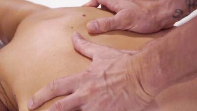 Little Eliss gets her body oiled up and her cherry bonked