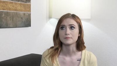 Redhead cutie Scarlet Skies is getting rammed by horny guy