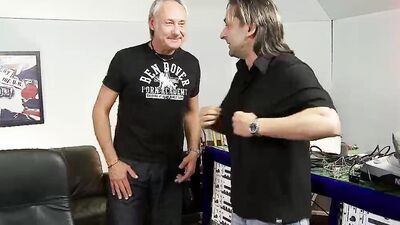 Two radio hosts are banging a spicy blonde girl from Scotland