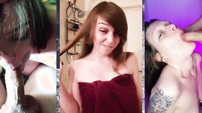 Enticing brunette is dancing fucking and sucking in this compilation
