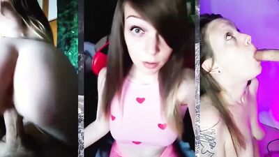 Enticing brunette is dancing fucking and sucking in this compilation