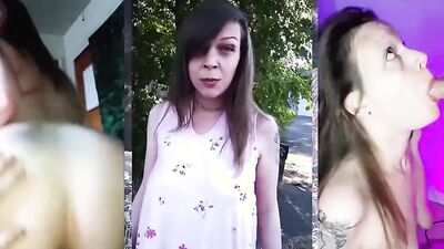 Enticing brunette is dancing fucking and sucking in this compilation